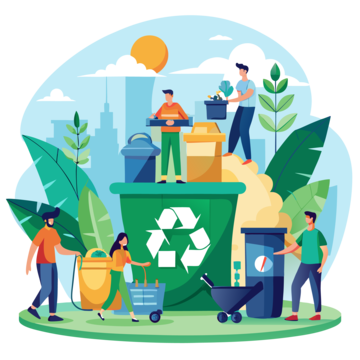 pngtree local recycling hubs promoting waste segregation png image 15552051
